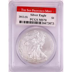 2012-(S) $1 American Silver Eagle Coin PCGS MS70 San Francisco