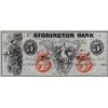 Image 1 : 1862 $5 The Stonington Bank Connecticut Obsolete Bank Note