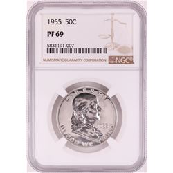 1955 Proof Franklin Half Dollar Coin NGC PF69