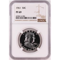 1961 Proof Franklin Half Dollar Coin NGC PF69