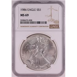 1986 $1 American Silver Eagle Coin NGC MS69