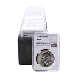 Lot of (20) 1971-S Eisenhower Silver Dollar Coins NGC MS65