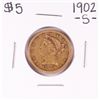 Image 1 : 1902-S $5 Liberty Head Half Eagle Gold Coin