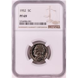 1952 Proof Jefferson Nickel Coin NGC PF69