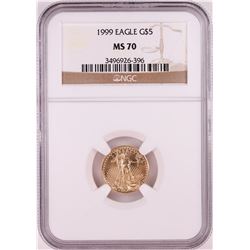 1999 $5 American Gold Eagle Coin NGC MS70