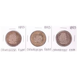 Lot of (3) 1893 Columbian Expo Commemorative Half Dollar Coins