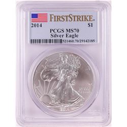 2014 $1 American Silver Eagle Coin PCGS MS70 First Strike