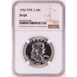 1956 Type 2 Proof Franklin Half Dollar Coin NGC PF69