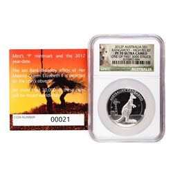 2012P Australia $1 High Relief Kangaroo Silver Coin NGC PF70 Ultra Cameo