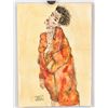 Image 2 : Egon Schiele Austrian Watercolor and Ink on Paper