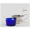 Image 2 : Sterling Silver Salt Holder with Spoon