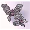 Image 1 : 2 BUTTERFLIES PIN BROOCH GOLD & SWAROVSKI CRYSTAL