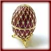 Image 1 : PURPLE FABERGE EGG RING BOX GOLD AUSTRIAN CRYSTAL