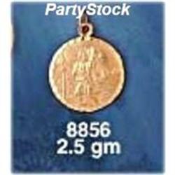 SOLID 14K Gold Pendant Charm SAINT CHRISTOPHER ST