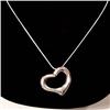 Image 2 : NEW STERLING SILVER HEART PENDANT SLIDER NECKLACE