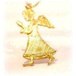 SOLID 14K GOLD CHERUB PRAYING ANGEL CHARM PENDANT 
