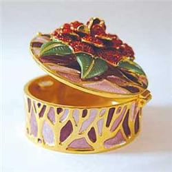 NEW RED FLOWER 24K GOLD SWAROVSKI COLLECTOR’S BOX