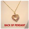 Image 4 : 14K GOLD RUBY & DIAMOND HEART PENDANT NECKLACE