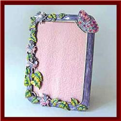 24K GOLD SWAROVSKI CRYSTALS BUTTERFLY PHOTO FRAME