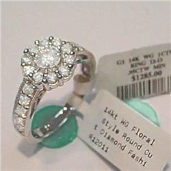 14K GOLD GENUINE DIAMOND RING 1 CTW SIZE 7 ISTONE