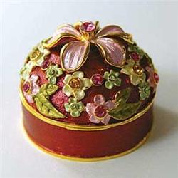 PLUMERIA 24K GOLD & REAL CRYSTALS COLLECTIBLE BOX