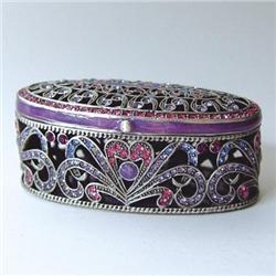 OVAL BYZANTINE 24K GOLD SWAROVSKI CRYSTAL  BOX