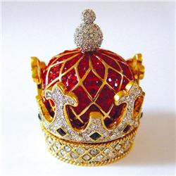 ROYAL CROWN 24KGOLD SWAROVSKI CRYSTAL TRINKET BOX