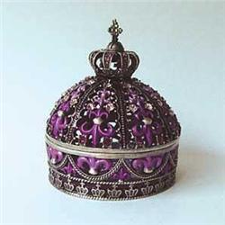 DOMED MGOLDCCAN 24K GOLD SWAROVSKI CRYSTAL  BOX