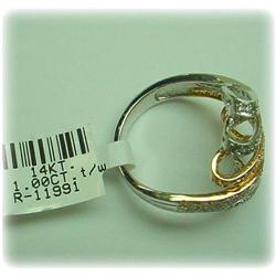 14K GOLD GENUINE FLOWER DIAMOND RING 1 CTW SIZE 7.5 