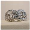 Image 2 : 10K WHITE GOLD GENUINE DIAMOND RING SIZE 7 EXOTIC