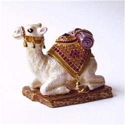 NEW! CAMEL 24K GOLD SWAROVSKI CRYSTAL  BOX RED
