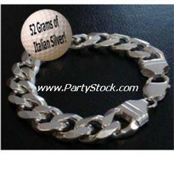 HEAVY NEW 52G MENS CURB BRACELET STERLING SILVER