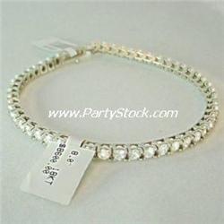 18K GOLD 8 CTW GENUINE DIAMOND TENNIS BRACELET