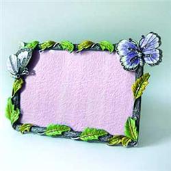 NEW! BUTTERFLY 24K GOLD CRYSTALS PICTURE FRAME