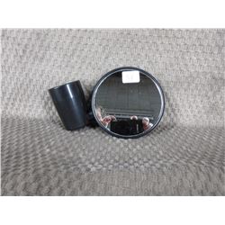 Small Motorcycle Mirror on large Steel Part