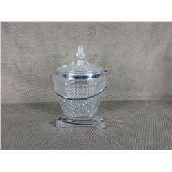 Glass Ice Cube Decanter with Tongs