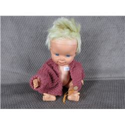 Vintage Doll, 13 in tall Feed and Pee with Tear ducts