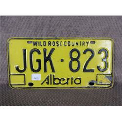 Single Alberta No Year License Plate