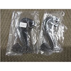 Set of 2 Plastic Cobra Stick-on Emblems