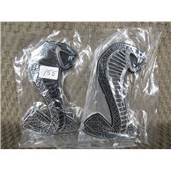 Set of 2 Plastic Cobra Stick-on Emblems