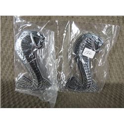 Set of 2 Plastic Cobra Stick-on Emblems