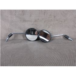 2 Black Plastic Motorcycle Mirrors