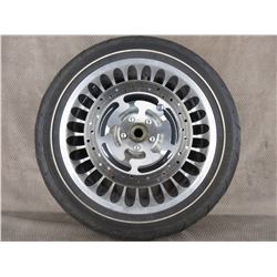 Used 130/80B17 M/C 65H Dunlop D408F H-D Front Tire on H-D Wheel T17X 3.00 MT