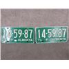 Image 1 : Set of 2 1971 Alberta Farm License Plates