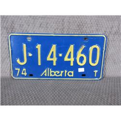 1974 Alberta License Plate