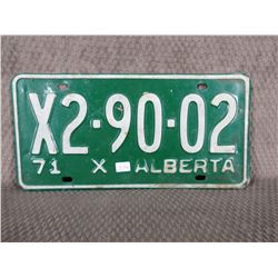 1971 Alberta License Plate