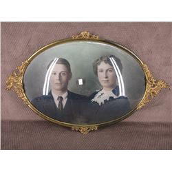 Vintage Bubble Glass Picture 1 Decorative Edge Broken