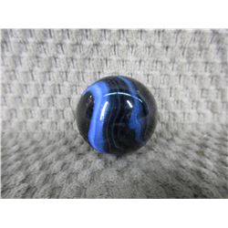 Vintage Large Black & Blue Marble 1 3/8 inch