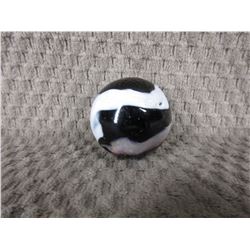 Vintage Large Black, White &  Brown Marble 1 3/8 inch