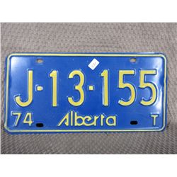 1974 Alberta License Plate